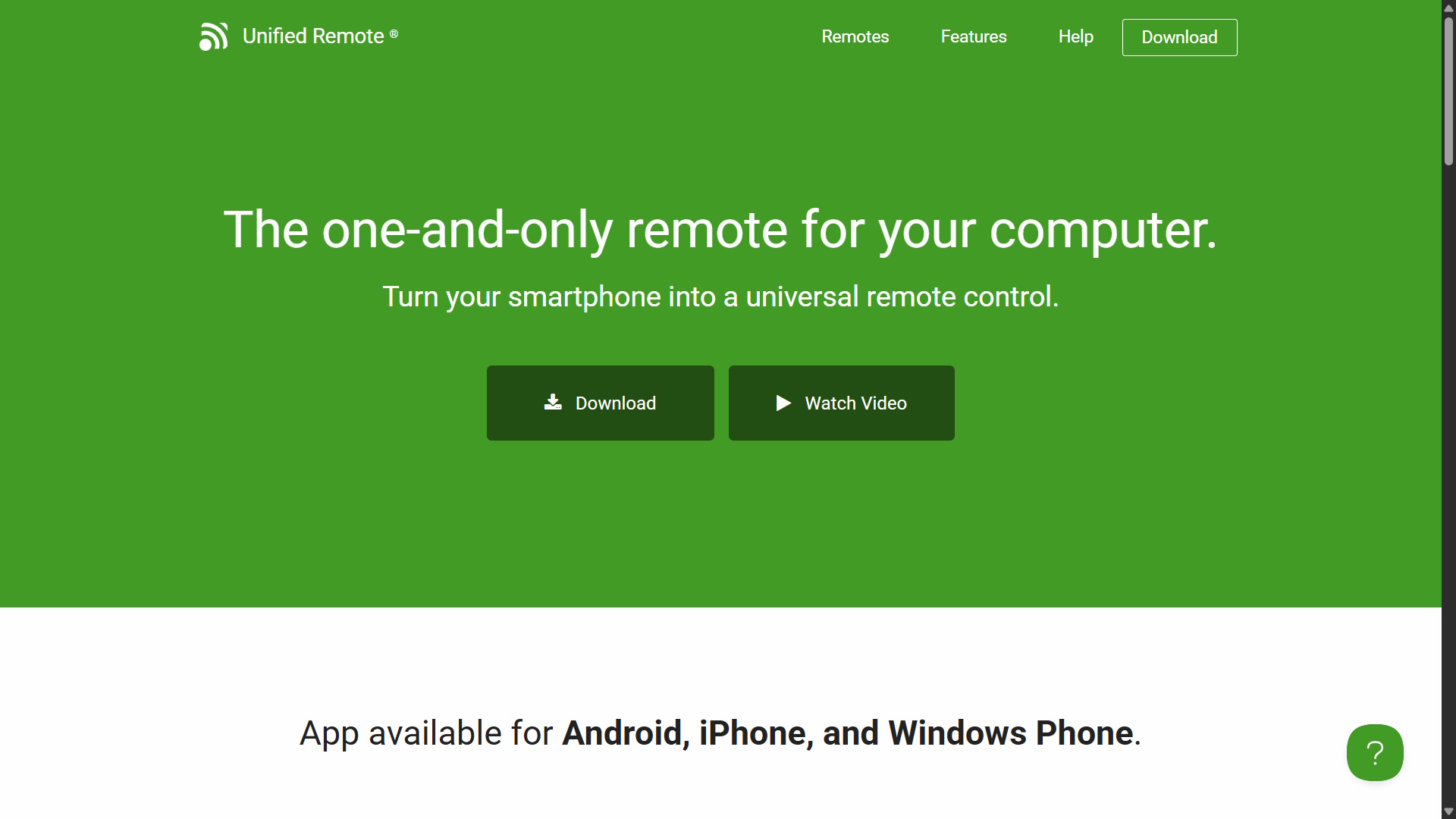 Unified Remote remote mouse app setup on Windows PC