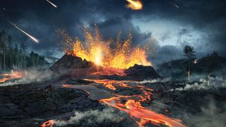 Volcanic activity on Earth.