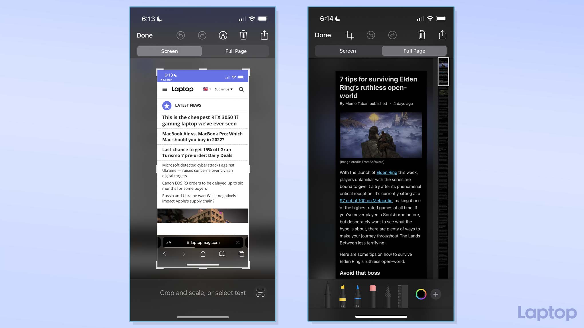 How to take scrolling screenshots on iPhone and Android