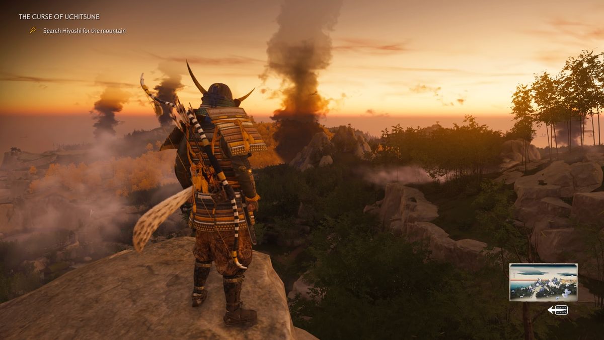 ghost of tsushima map hiyoshi mountain