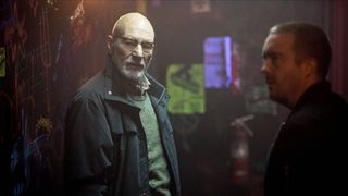 Patrick Stewart as Darcy in "Green Room"