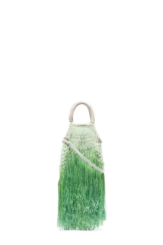 PETIT KOURAJ mini fringe net tote bag