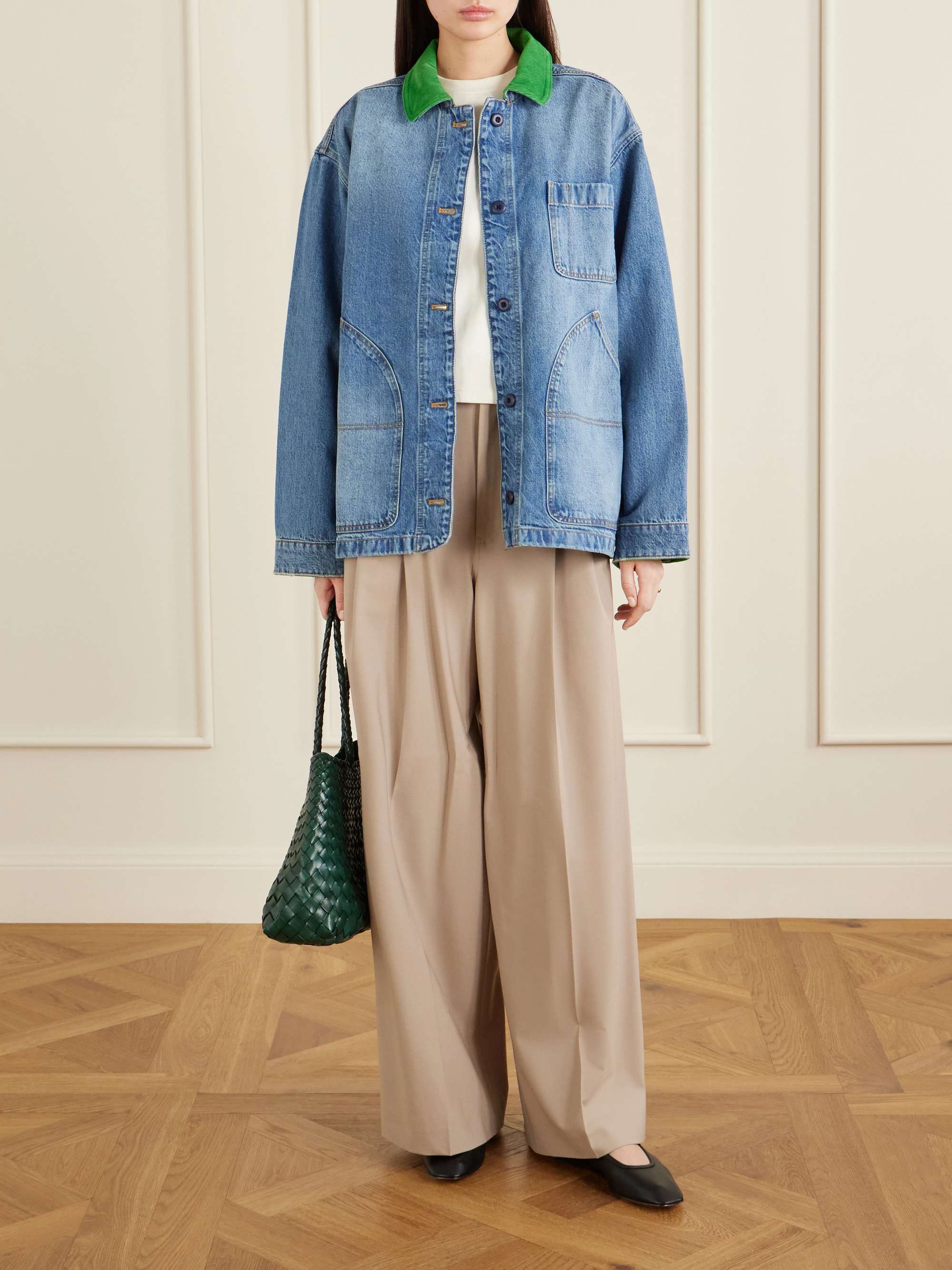 Pascual Corduroy-Trimmed Denim Jacket