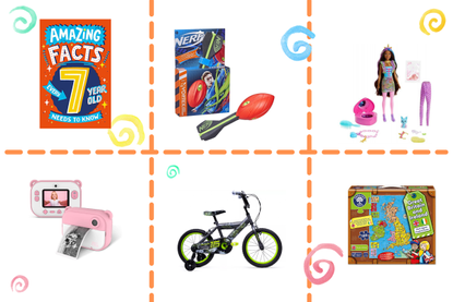 a collage of the best toys for 7 year olds