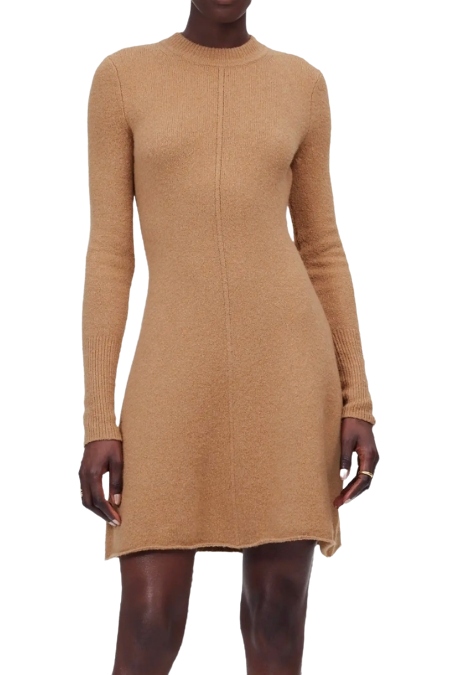 Long arm mini sweater dress