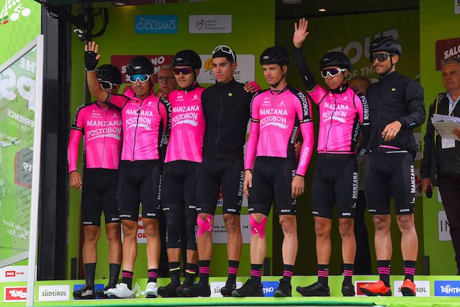 Juan Jos&eacute; Amador Castano was part of Manzana Postobon's squad for the 2019 Tour of the Alps