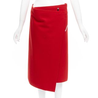 Celine red wool skirt