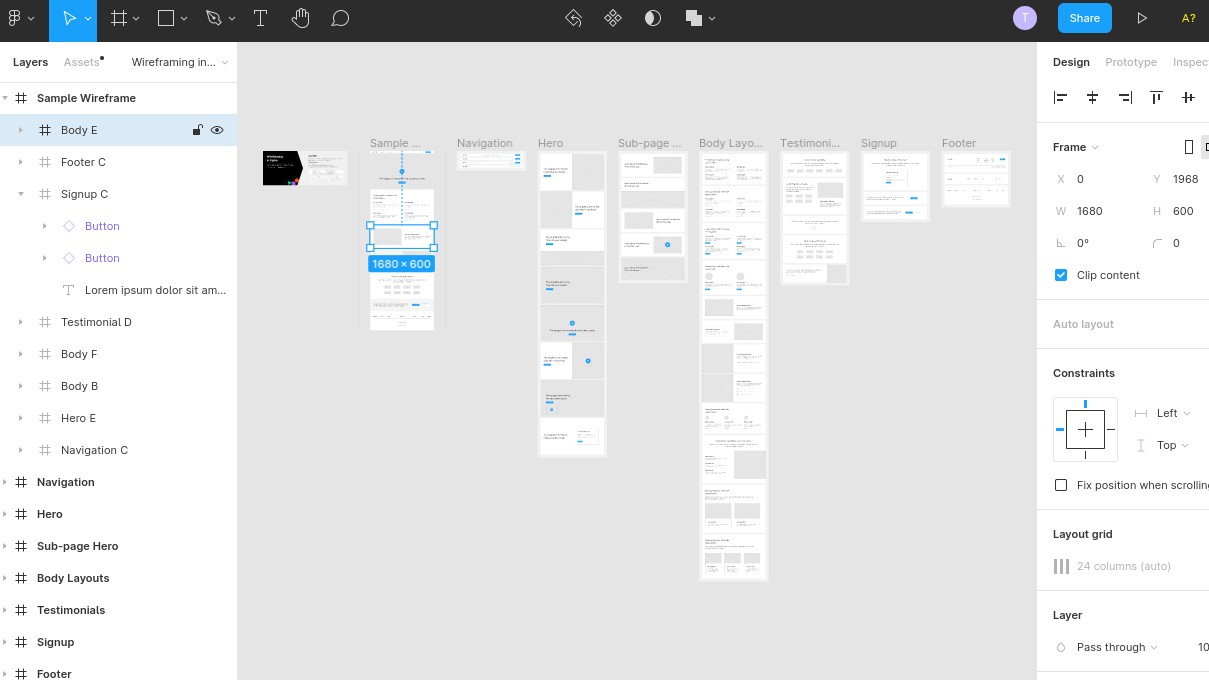 Figma interface