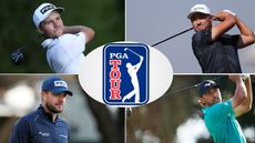 A PGA Tour card logo with four players around it
