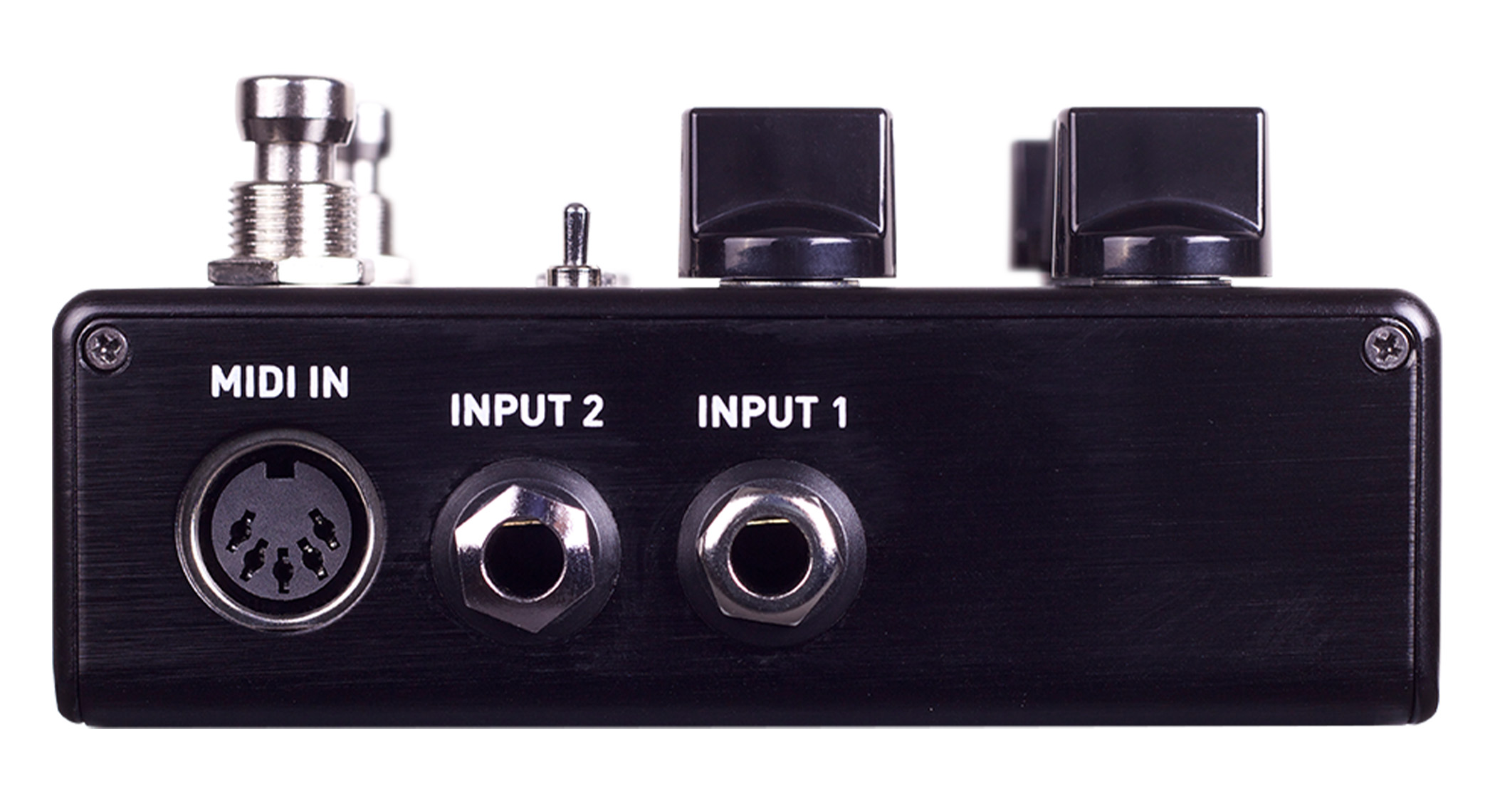 Source Audio dials up the ambience with the Encounter – six reverbs, six delays, one tricked-out pedal for “deeply immersive soundscapes” featuring MIDI I/O, full stereo operation, and a black enclosure with blue swirly graphic.