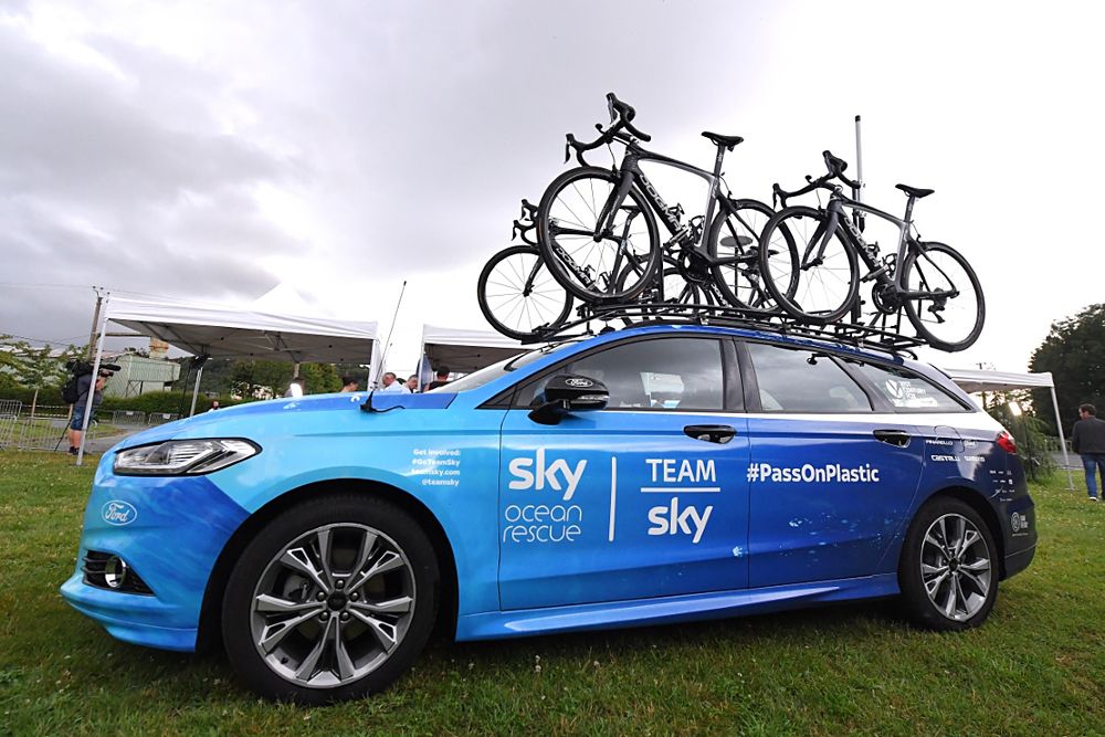 Team Sky official vehicle ahead of the Tour de France