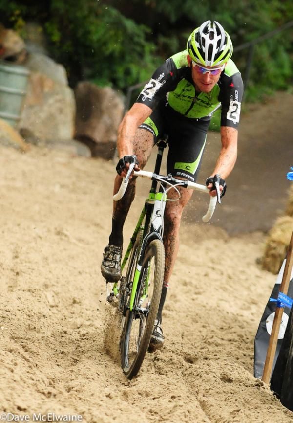 Ryan Trebon (Cannondale p/b Cyclocrossworld.com) had flawless runs through the sand
