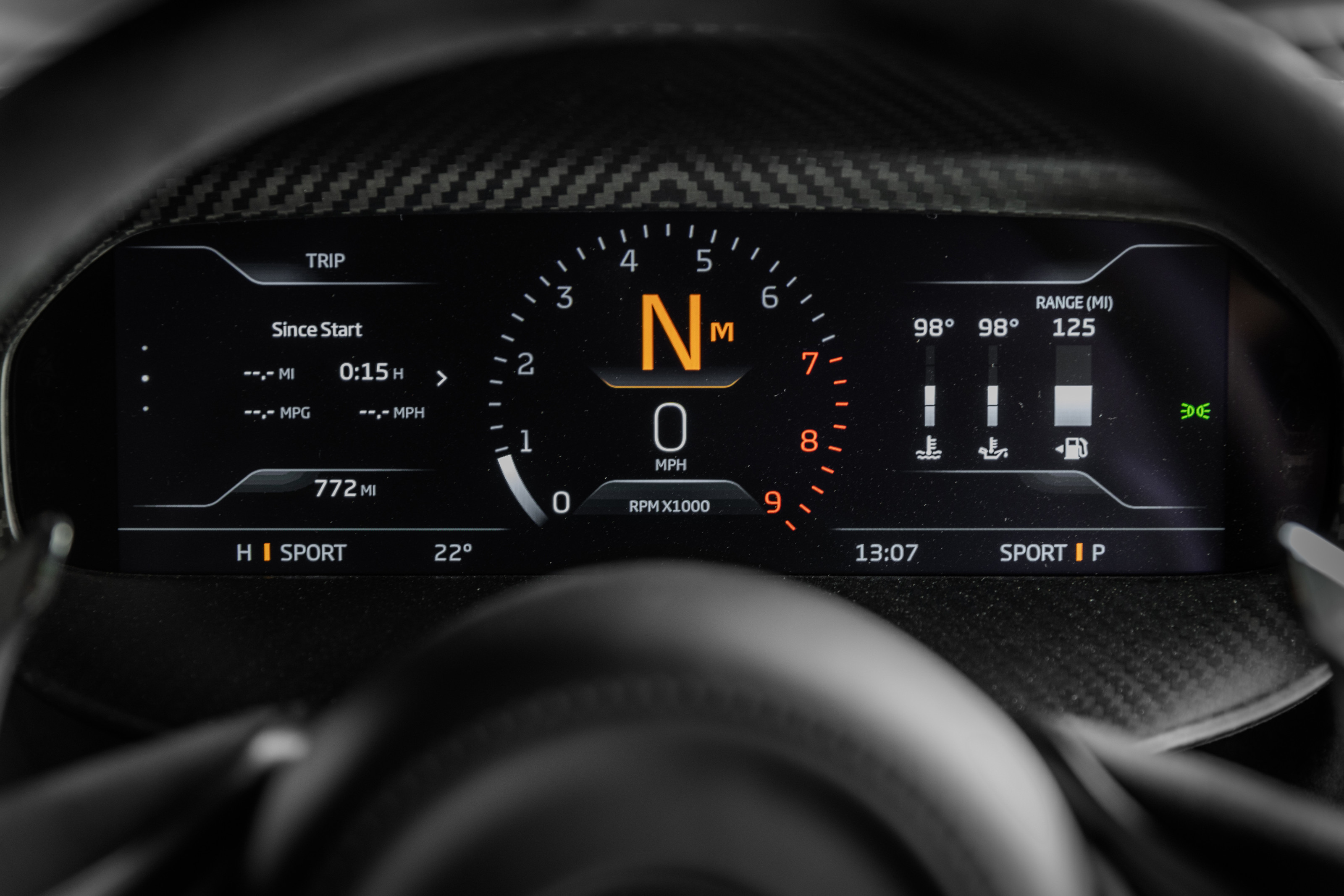 McLaren 750S dashboard