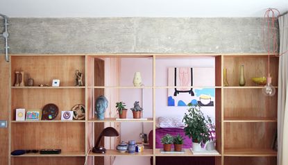 Lubetkin tower apartment interior seen through joinery