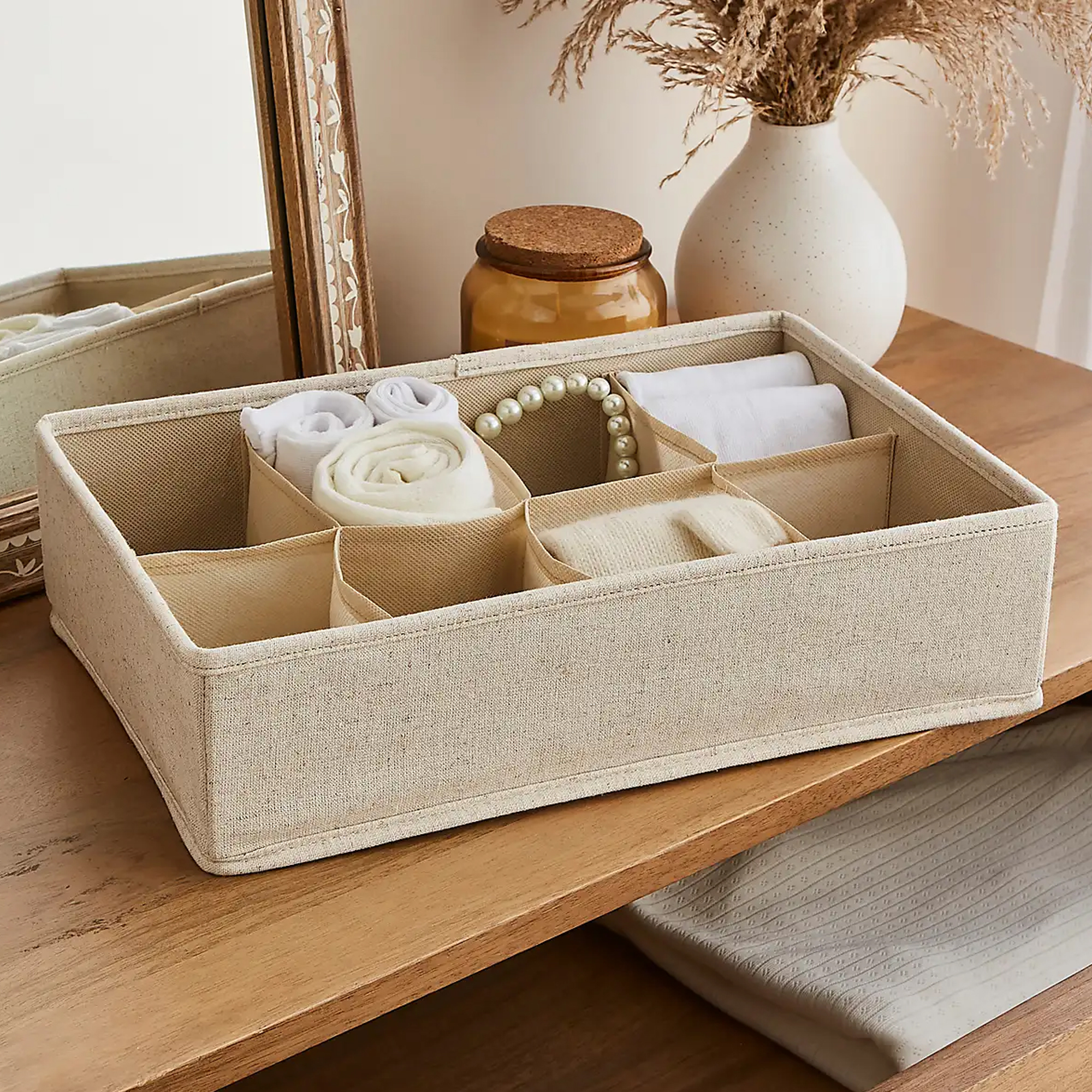 Dunelm Linen 8 Section Drawer Organiser
