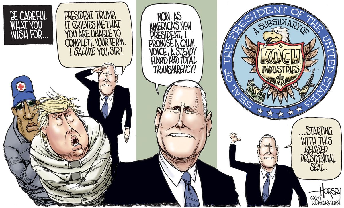 Political cartoon U.S. Mike Pence Koch brothers | The Week