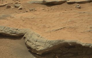 Mars' Gillespie Lake outcrop on Mars — shown here in a photo taken by NASA's Curiosity rover — shows possible signs of ancient microbially induced sedimentary structures, according to a recent study. But Curiosity scientists say the features likely result