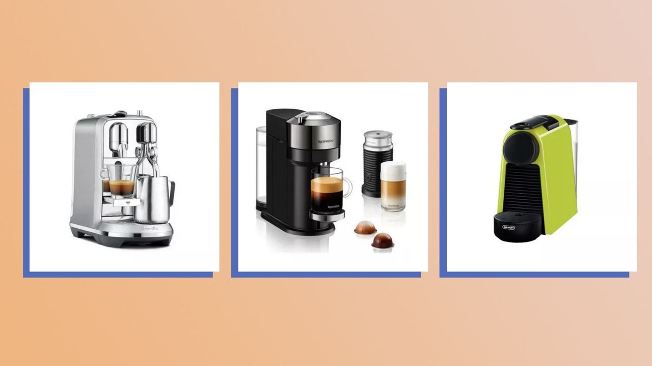 best nespresso machines collage on peach background