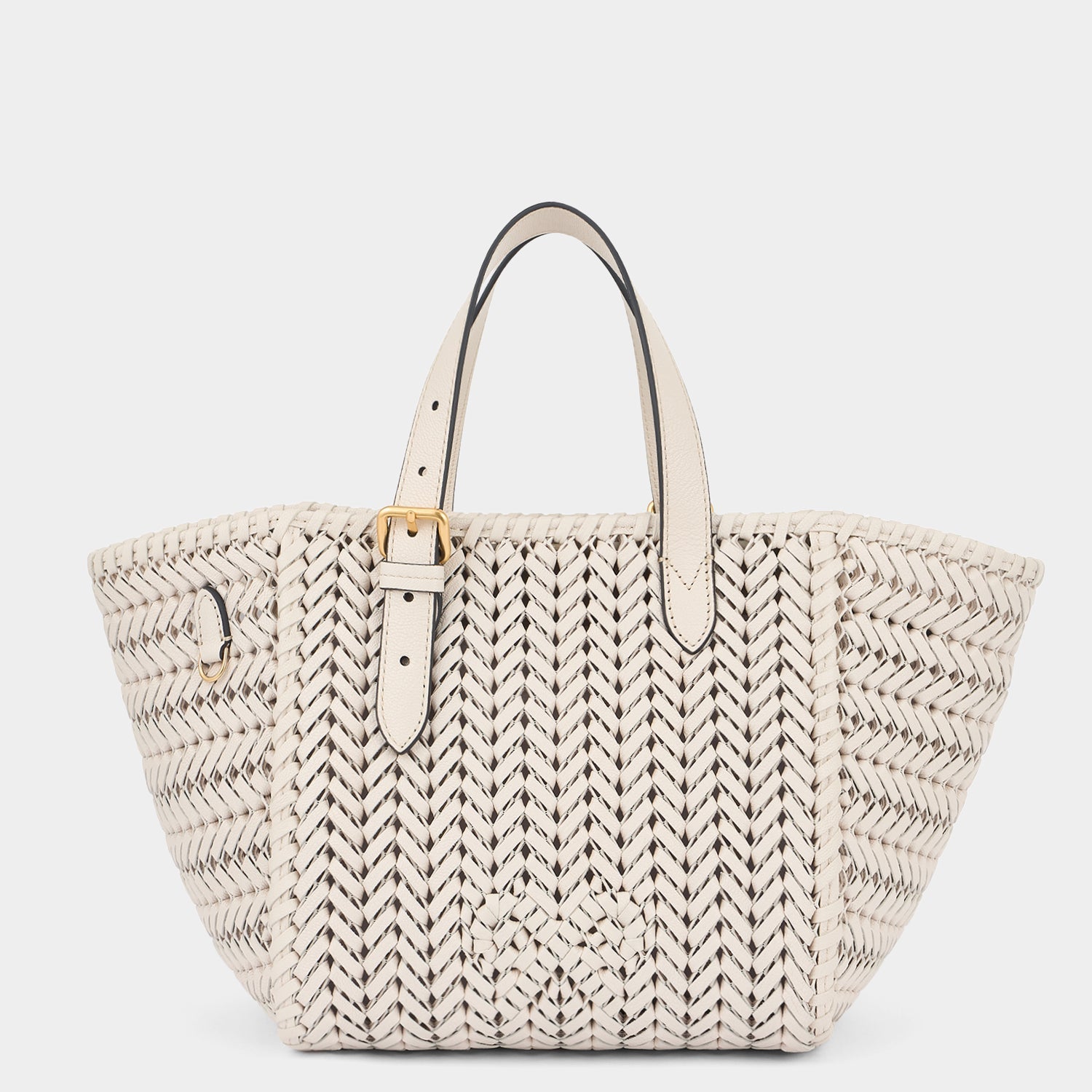 Neeson Small Square Tote | Capra Leather in Chalk