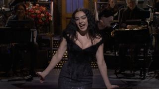 Charli XCX at the end of her monologue on SNL