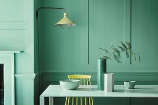 eco paint from little greene in a green dining room