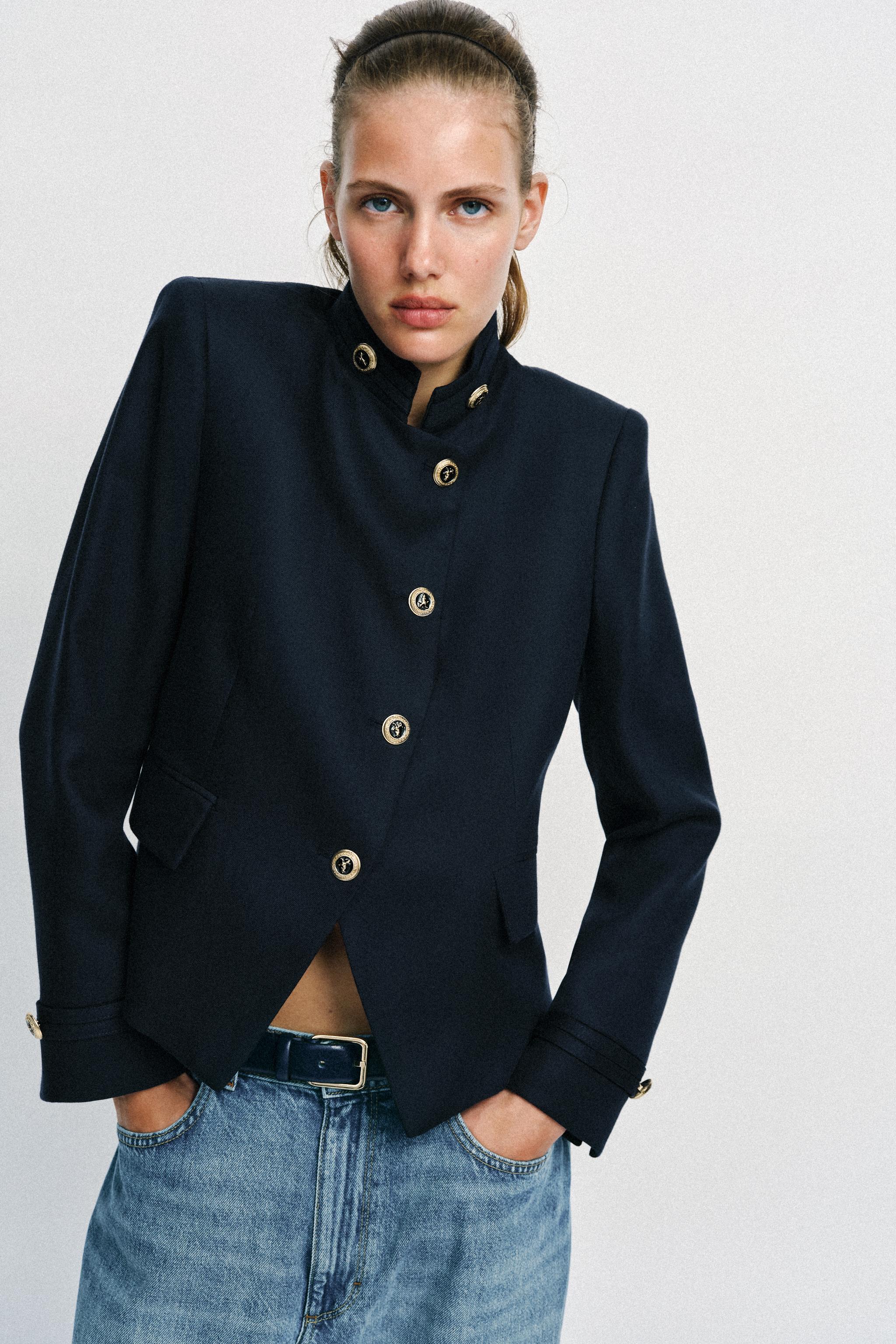 Tailored Blazer With Golden Button