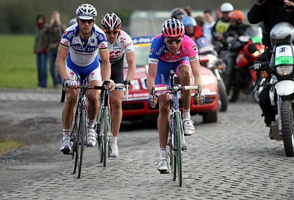 Alessandro Ballan was strong to make the break, but had no answer to Boonen.