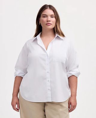 madewell, Easy Y-Neck Button-Up Shirt