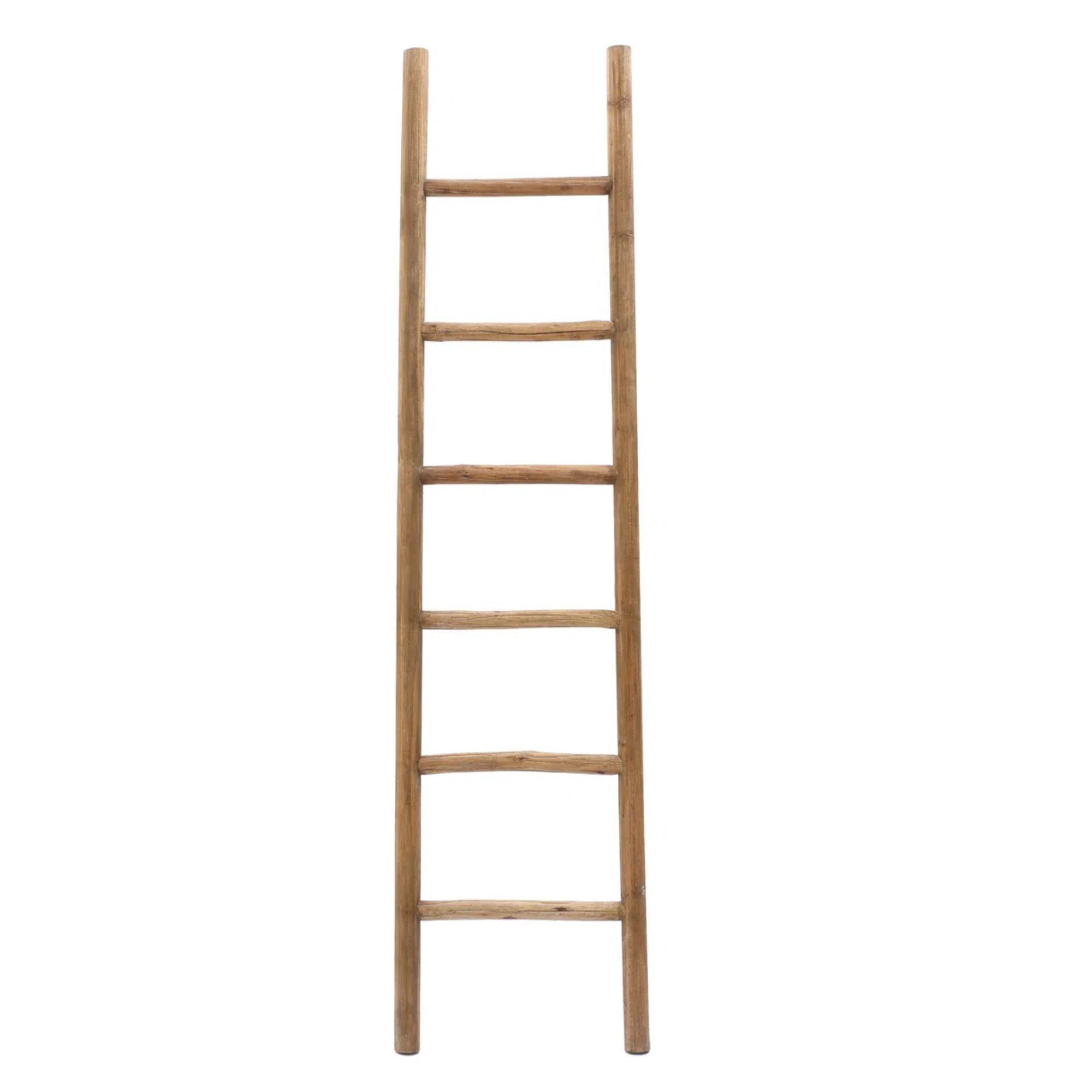 A wooden ladder with six rungs