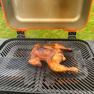 Cooking a chicken on Everdure Force BBQ