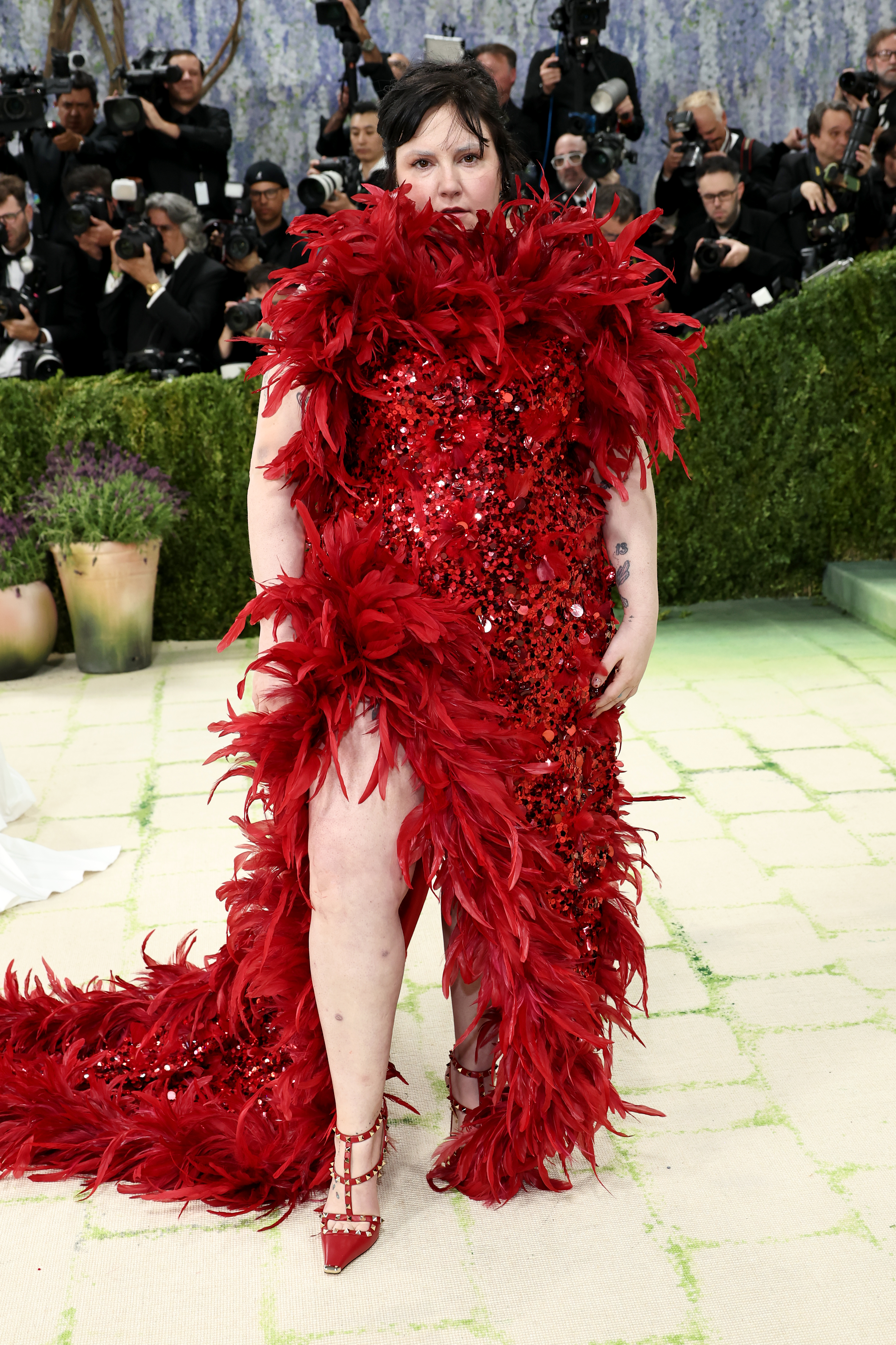 NEW YORK, NEW YORK - MAY 04: Lena Dunham attends the 2026 Met Gala celebrating "Costume Art" at the Metropolitan Museum of Art on May 04, 2026 in New York City.