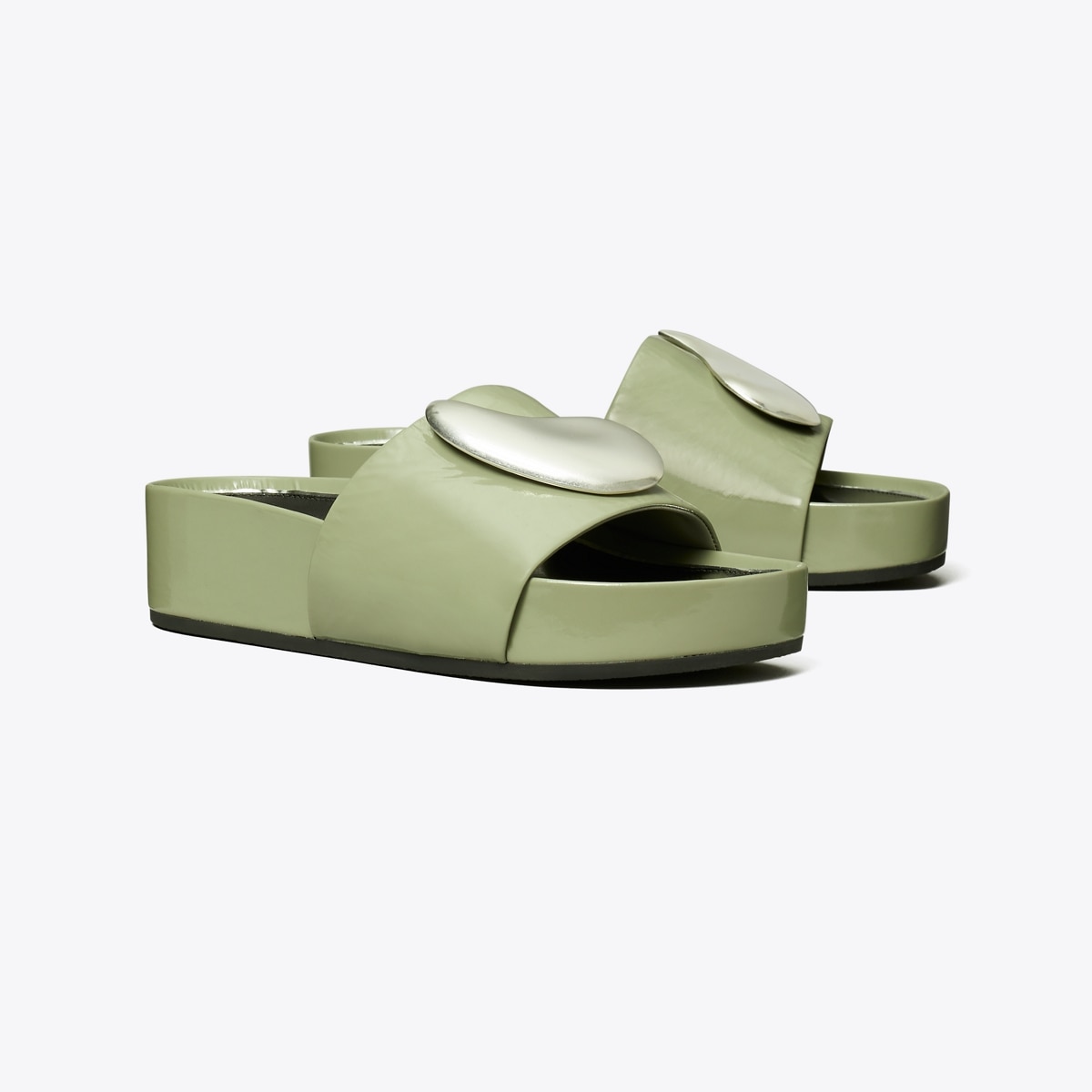 Patos Platform Slide in Green, Size 11