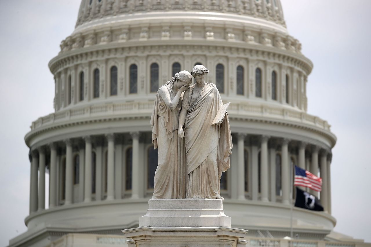 The Peace Monument at the U.S. Capitol.