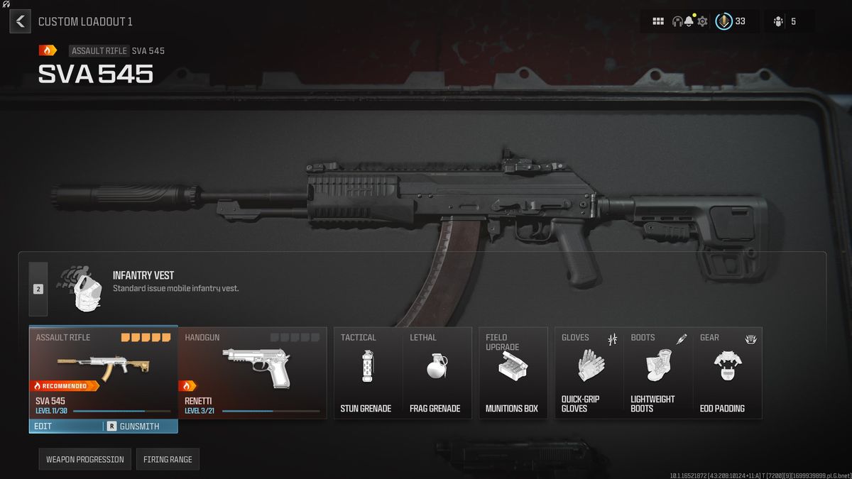 Modern Warfare 3 SVA 545 loadout