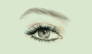 illustrated eye on a green background