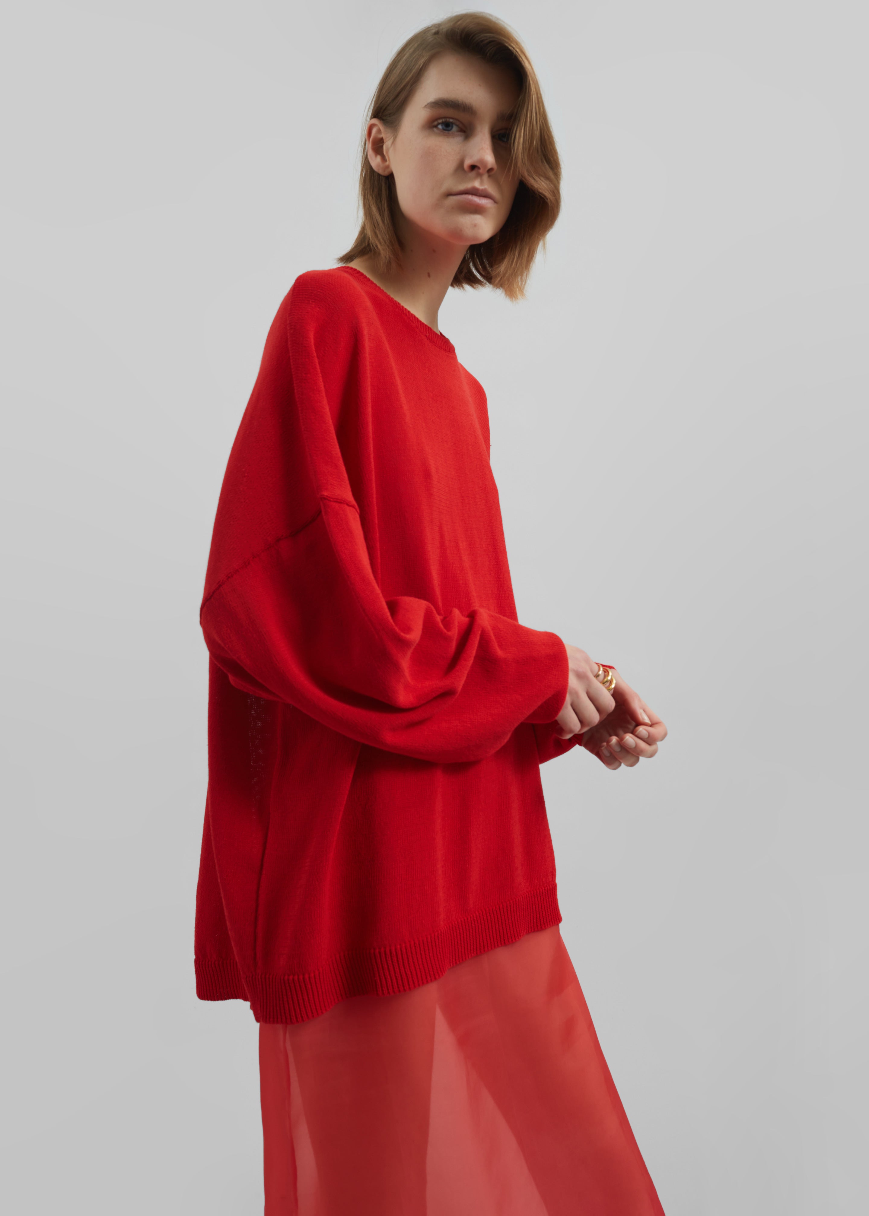 Basel Crew Neck Sweater - Red