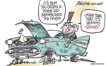 Political Cartoon U.S. Cuba Embargo