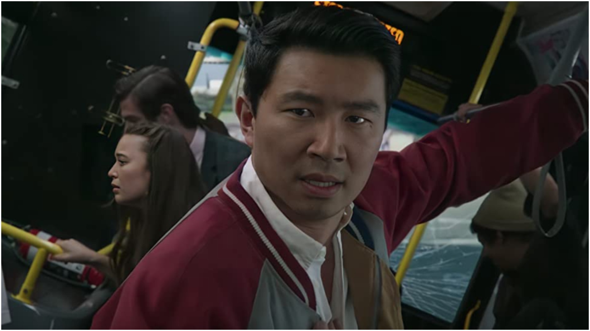 Simu Liu in the Marvel movie Shang-Chi and the Legend of the Ten Rings.