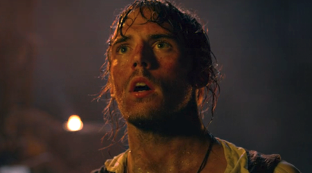 Sam Claflin looking surprised in Pirates of the Caribbean: On Stranger Tides