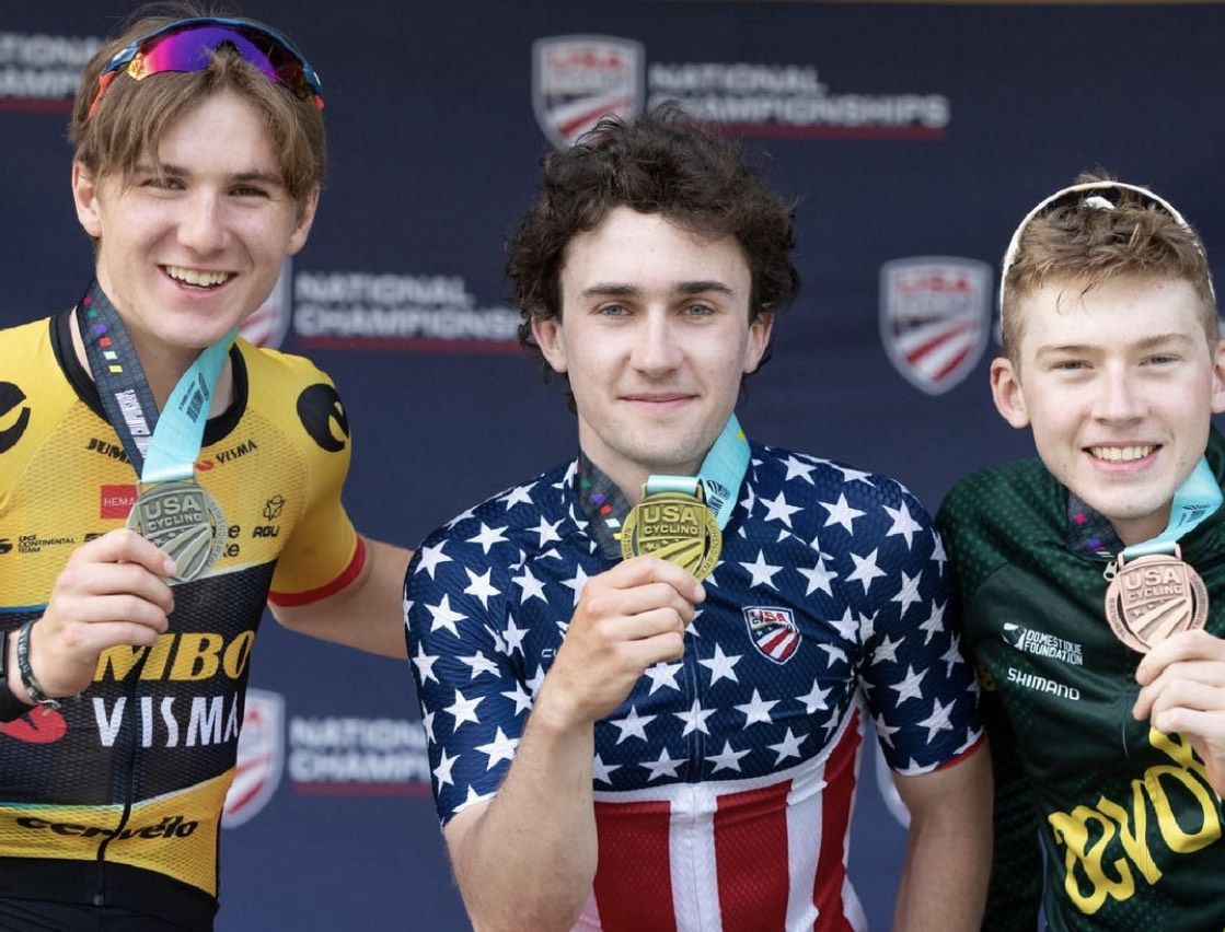 Owen Cole holds gold medal as 2023 U23 men&#039;s national road champion