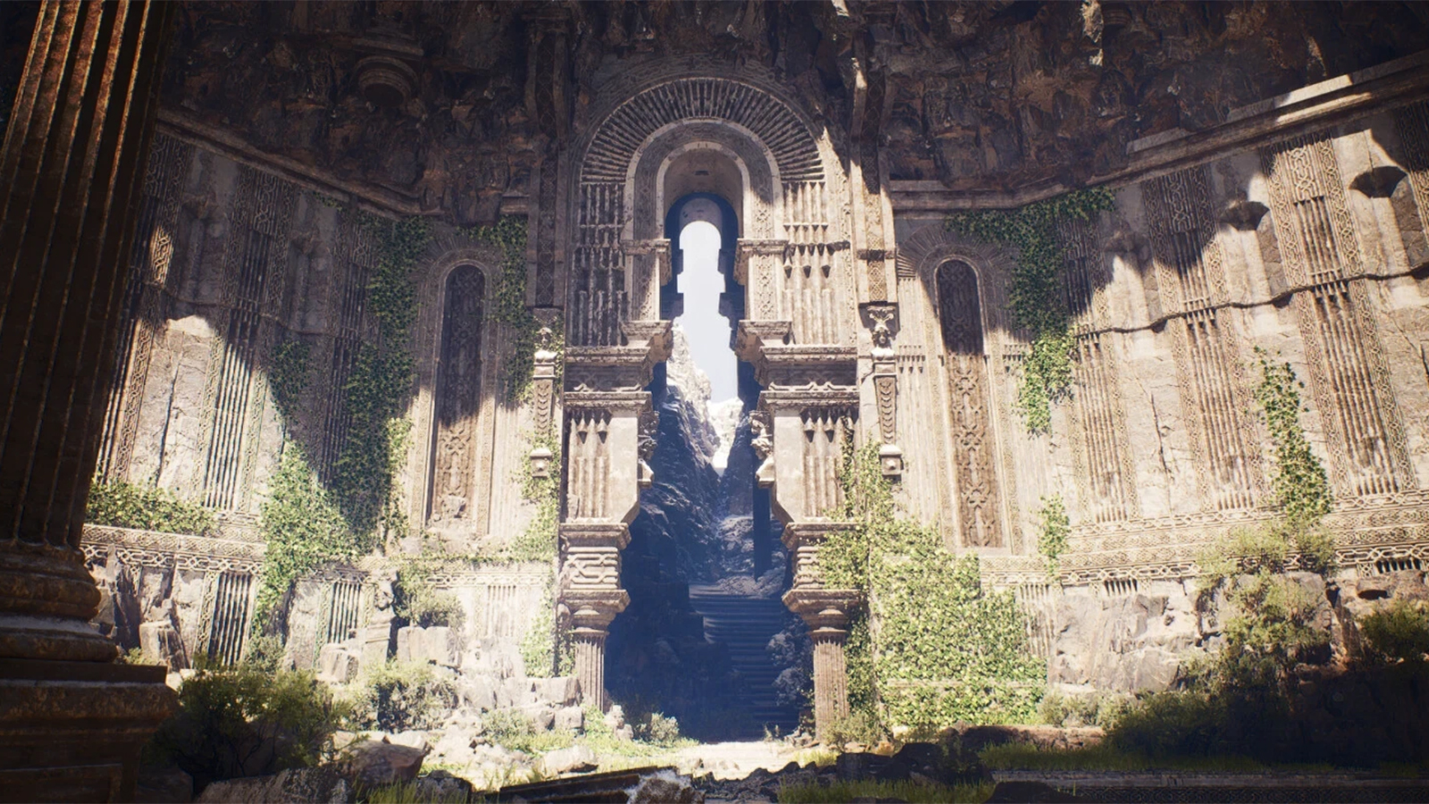 3D models of a ruined temple