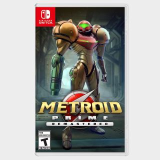 Metroid Prime Remastered box on a plain background