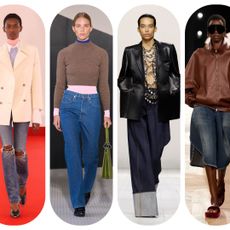 spring 2026 denim trends at Loewe, Brandon Maxwell, Jil Sander, Givenchy, Balenciaga, and Valentino