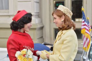 Azure Parsons as Annie Glenn (left) and JoAnna Garcia Swisher as Betty Grissom in "The Astronaut Wives Club."