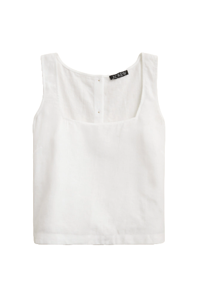 J.Crew, Squareneck Button-Back Top in Linen
