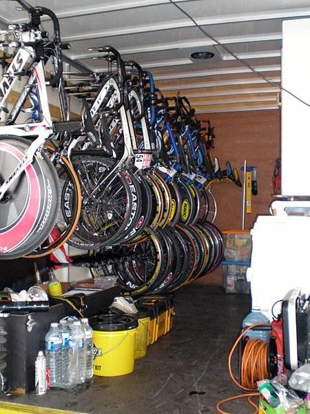 Our big yellow truck carried everything from race to race, and thanks to our mechanic Chris Franges and soigneur Laura Downey, we felt right at home wherever we went.&rdquo;