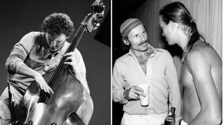 Miroslav Vitous performs on stage at North Sea Festival on July 10 1984 in The Hague, Netherlands. Joe Zawinul and Jaco Pastorius from the band Weather Report talk backstage on May 27, 1979 at the Greek Theater in Berkeley, California.