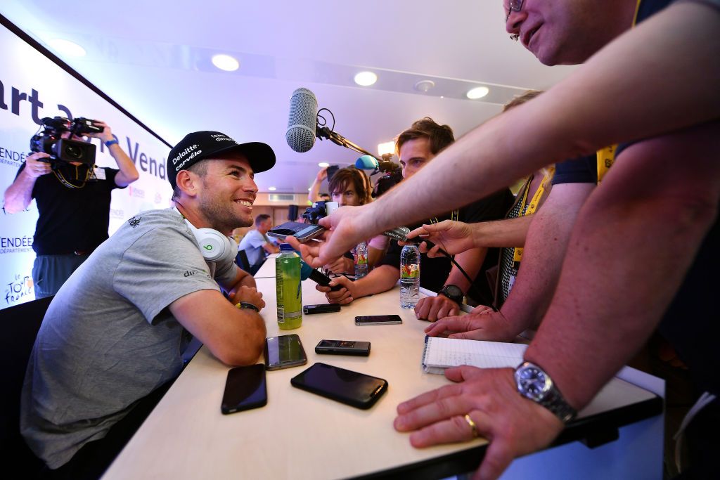 Meeting the press ahead of the start of the 2018 Tour de France