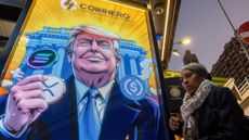 Trump with crypto coin