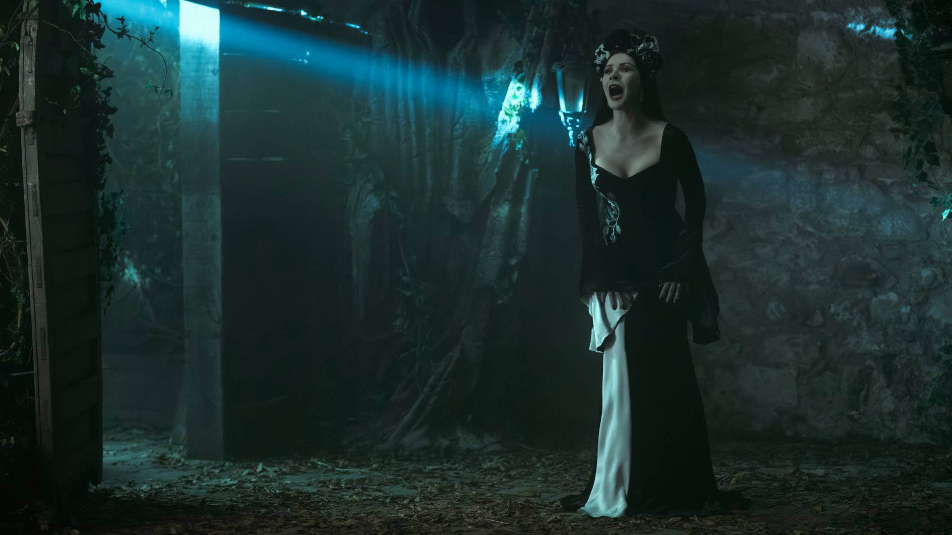 Catherine Zeta-Jones as Morticia Addams in Wednesday season 2 part 2